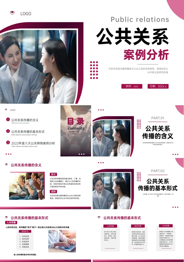 公共关系案例分析培训课件PPT模板