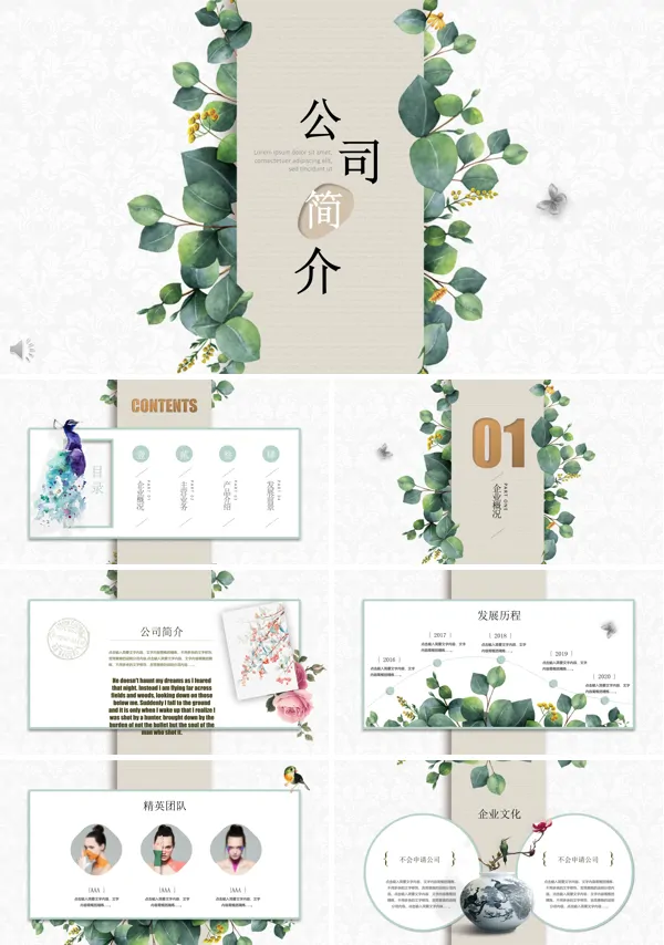 中国风公司简介PPT模板