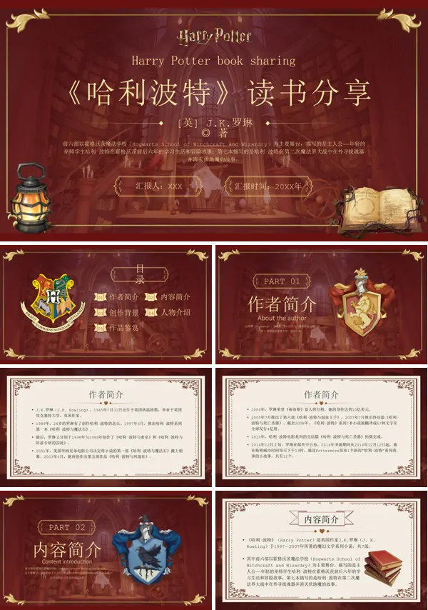 读书汇报课哈利波特PPT课件
