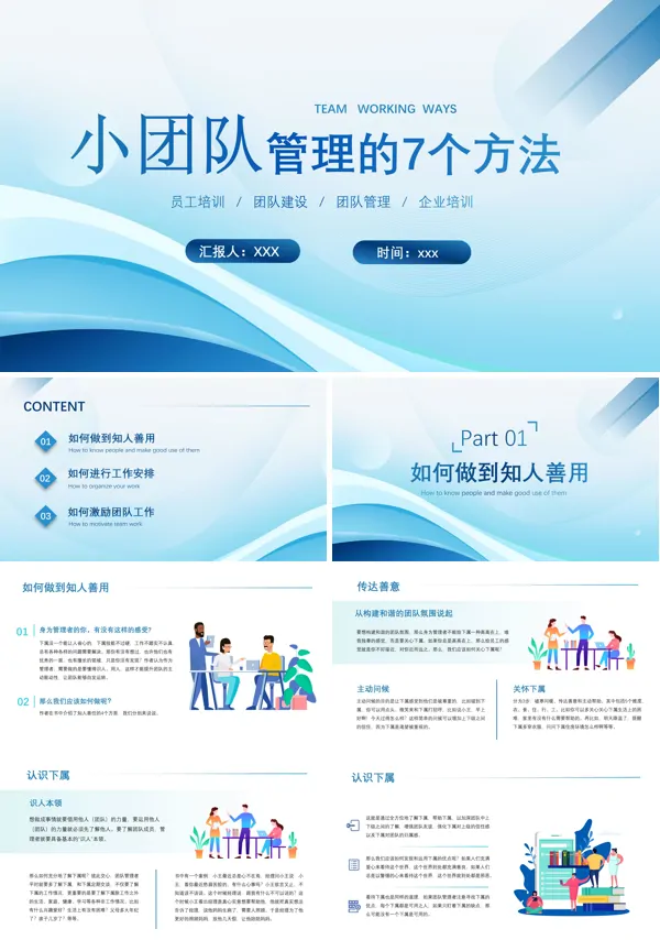 小团队管理的7个方法团队管理培训课件PPT模板