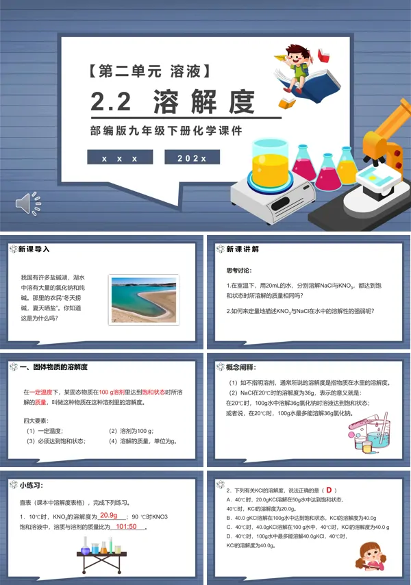 溶解度课件PPT模板