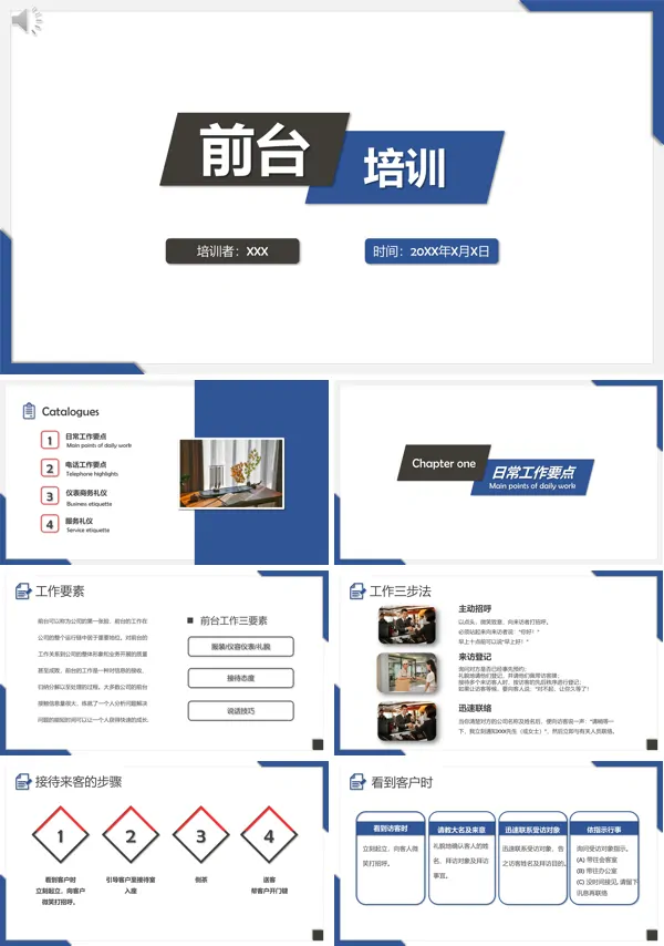 前台培训的PPT模板