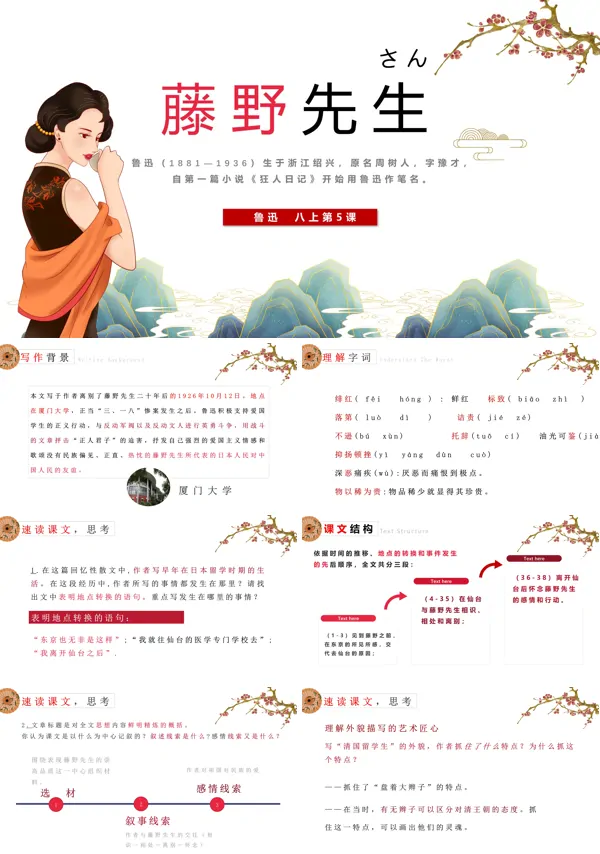 藤野先生的ppt课件