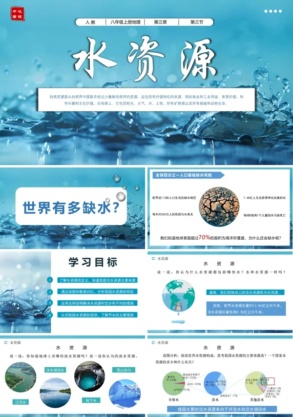 八年级地理上册人教3.3水资源PPT课件含教案