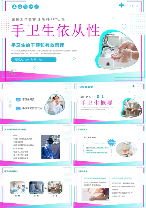 手卫生依从性护理培训教学课件PPT