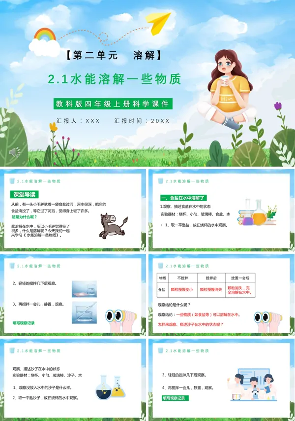 四年级科学上册水能溶解一些物质课件PPT模板