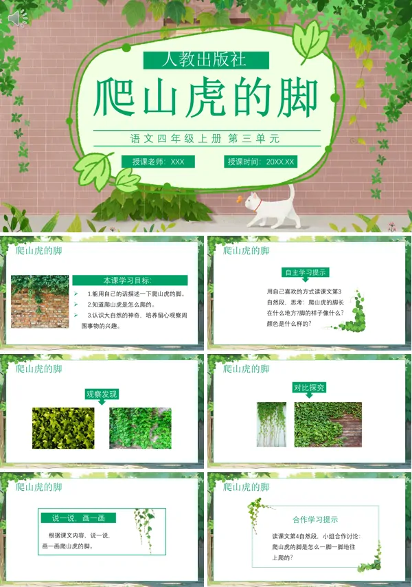 四年级语文上册《爬山虎的脚》PPT课件
