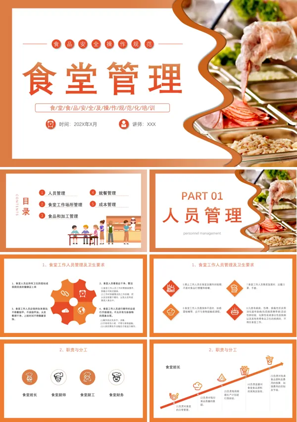 食堂管理食品安全及操作规范化培训ppt模板
