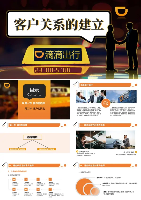 滴滴出行客戶關(guān)系的建立案例分析PPT課件模板含講稿