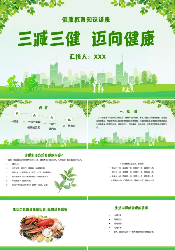 三减三健知识讲座PPT课件