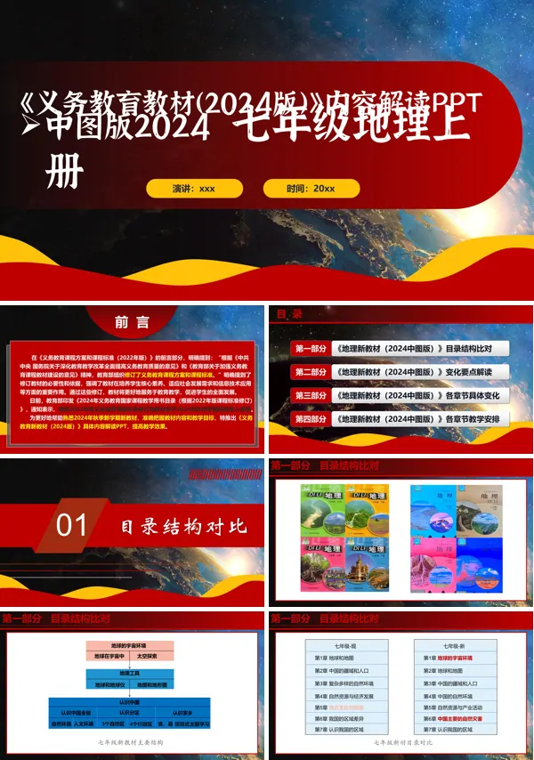 七年级地理上册(中图版2024)-【新教材解读】义务教育教材内容解读课件PPT模板含讲稿