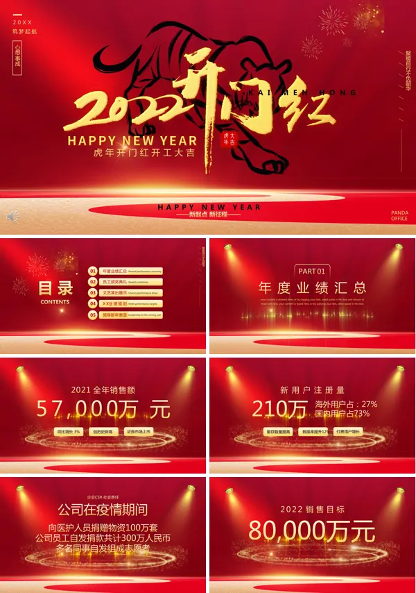 虎年2022开门红动态PPT
