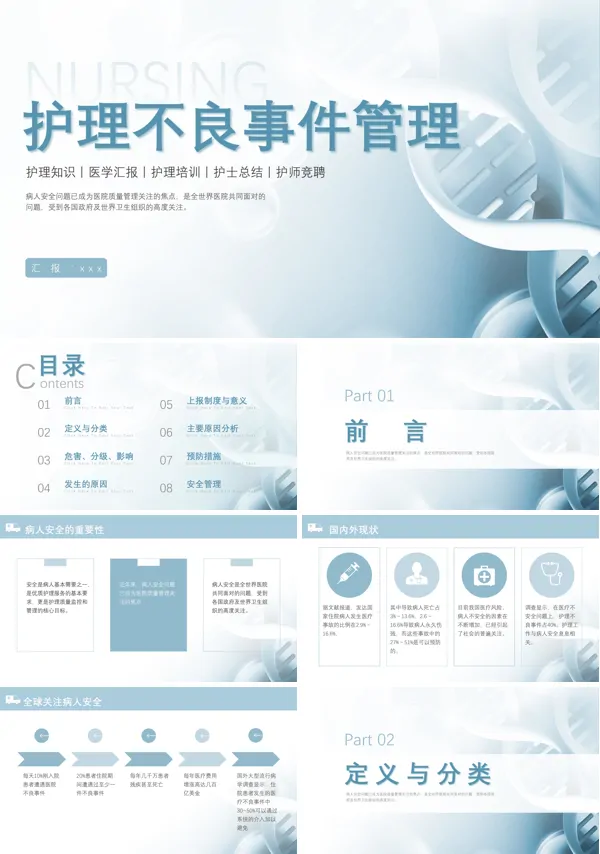 护理不良事件管理培训PPT模板