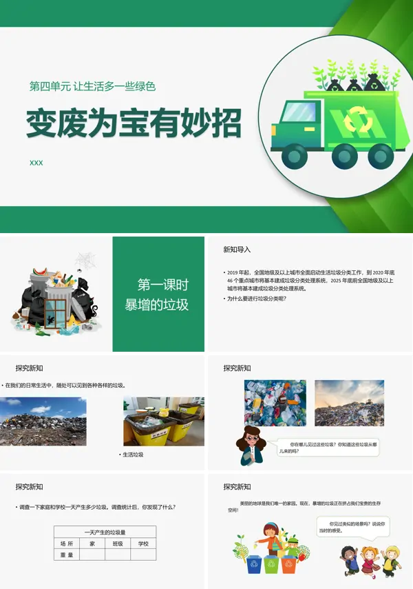 变废为宝环境保护PPT模板