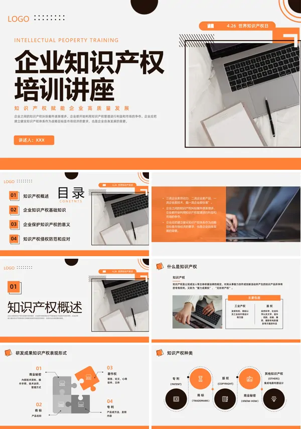 企业知识产权培训企业培训PPT模板