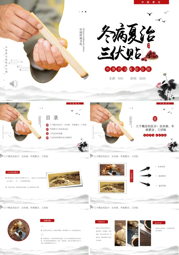 冬病夏治三伏贴基础知识介绍动态ppt模板
