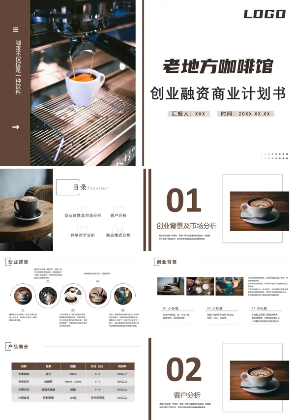 咖啡馆商业计划书PPT