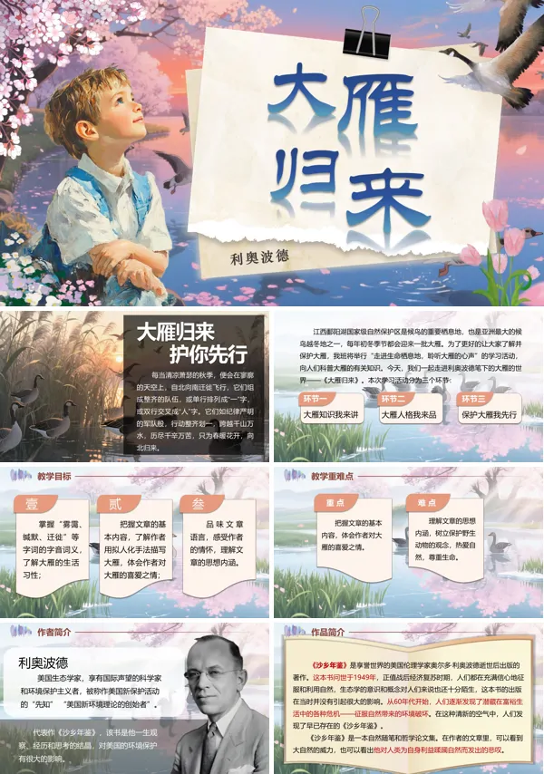部编语文七年级上册大雁归来PPT课件含教案
