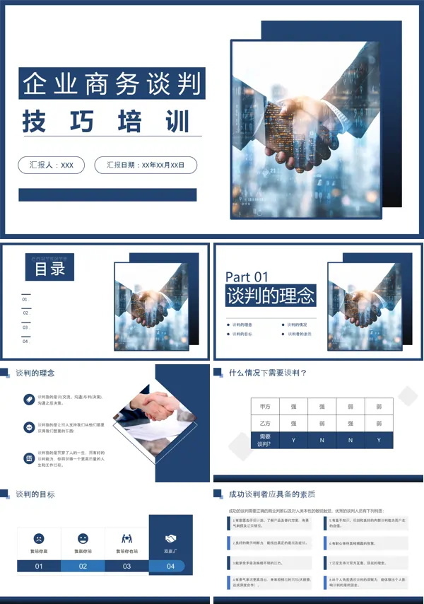 商务谈判处理技巧培训课件PPT