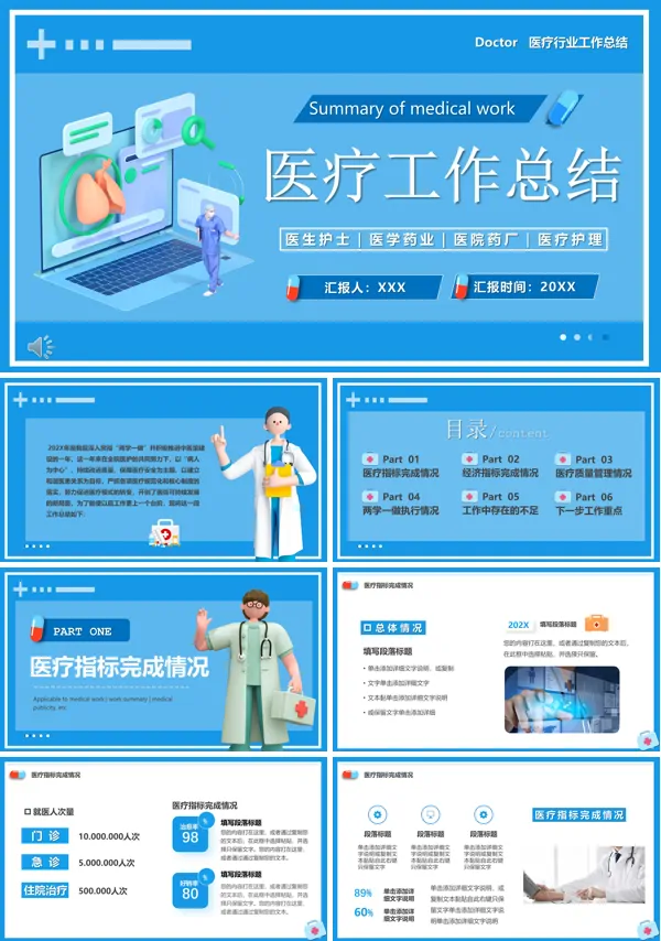 医院医疗业务工作总结PPT