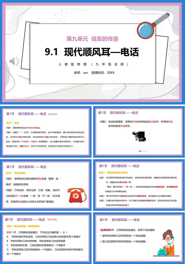 现代顺风耳—电话PPT课件模板