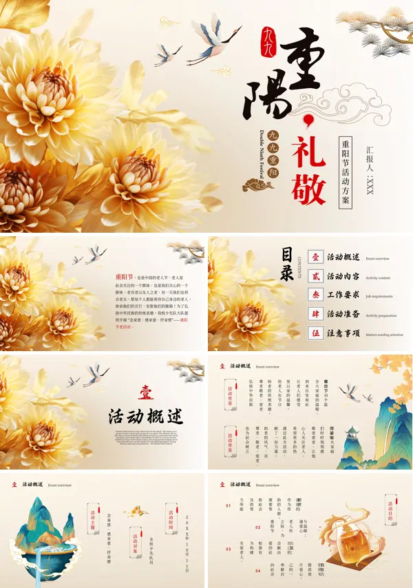 九九重阳敬老活动方案PPT