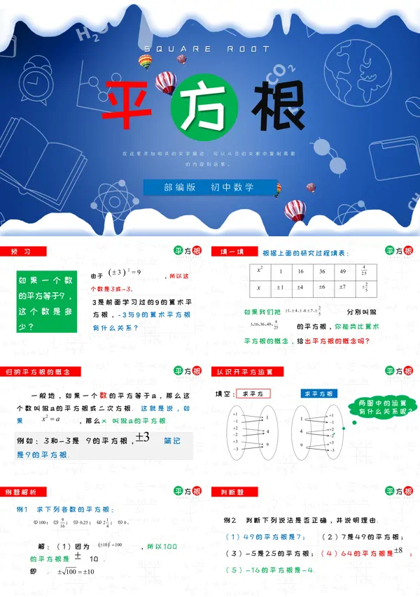 部编版七年级《平方根》PPT课件