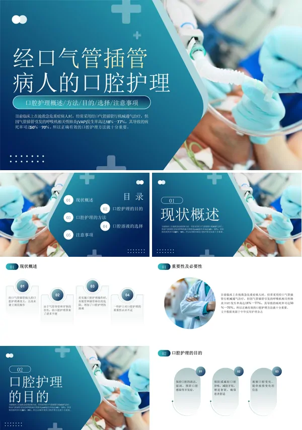 ICU经口气管插管病人口腔护理PPT模板含讲稿
