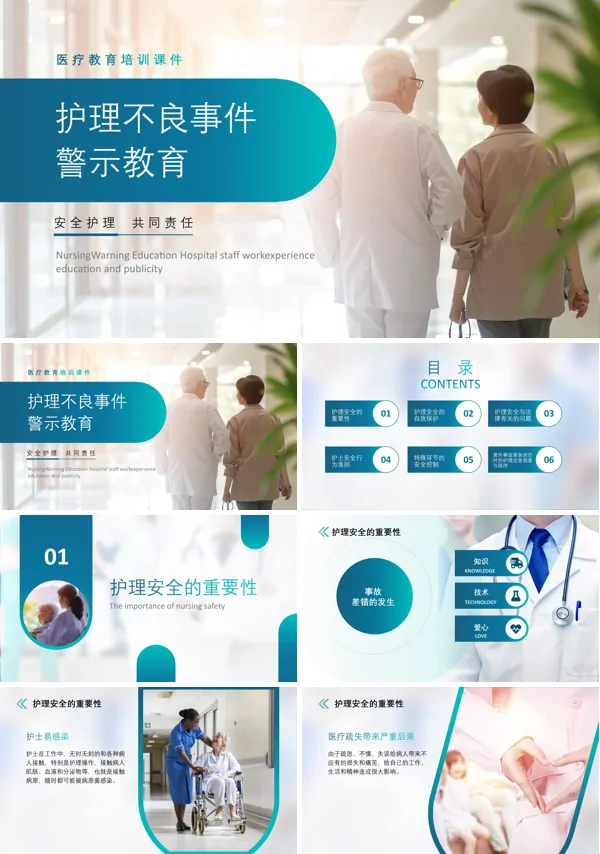 护理不良事件警示教育PPT模板