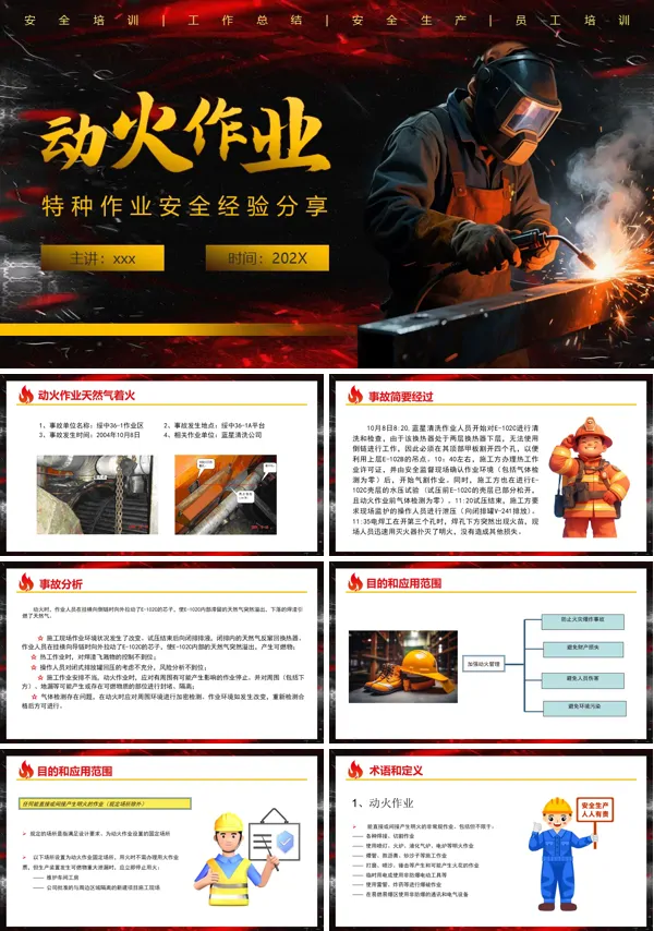 动火作业安全经验分享PPT课件模板含讲稿