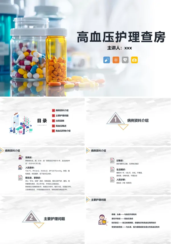 高血压护理查房PPT模板