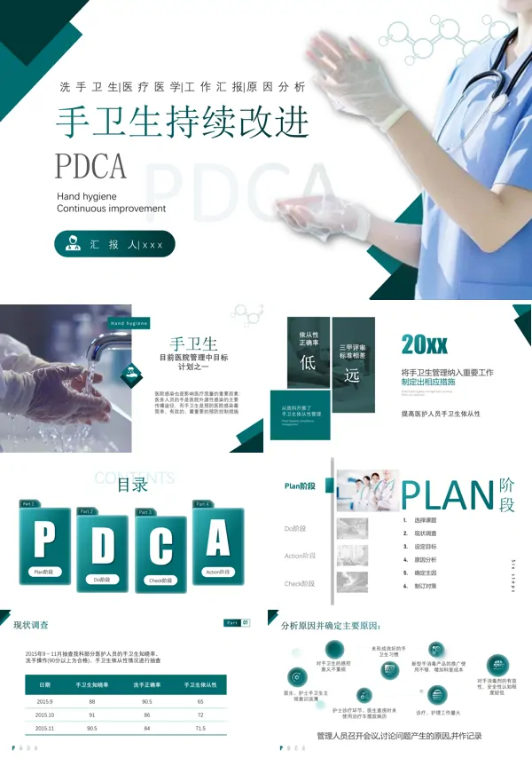 手卫生持续改进PDCA主题ppt