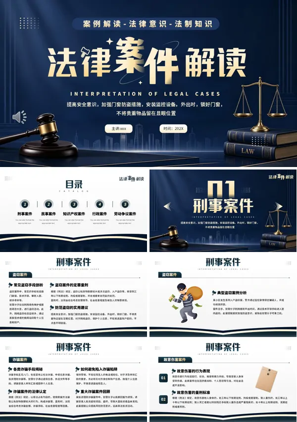 法律案例解读PPT课件模板含讲稿