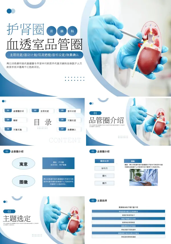 护肾圈肾病科血透室品管圈PPT模板含讲稿