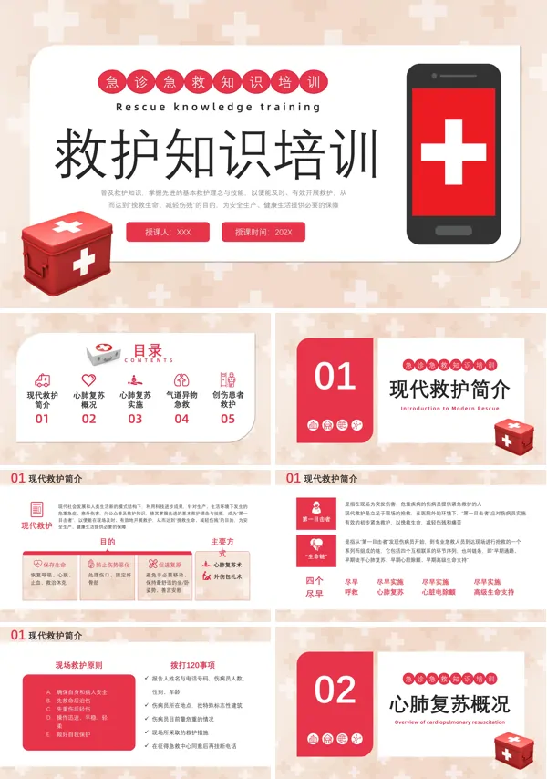 急诊急救医学知识培训课件ppt模板