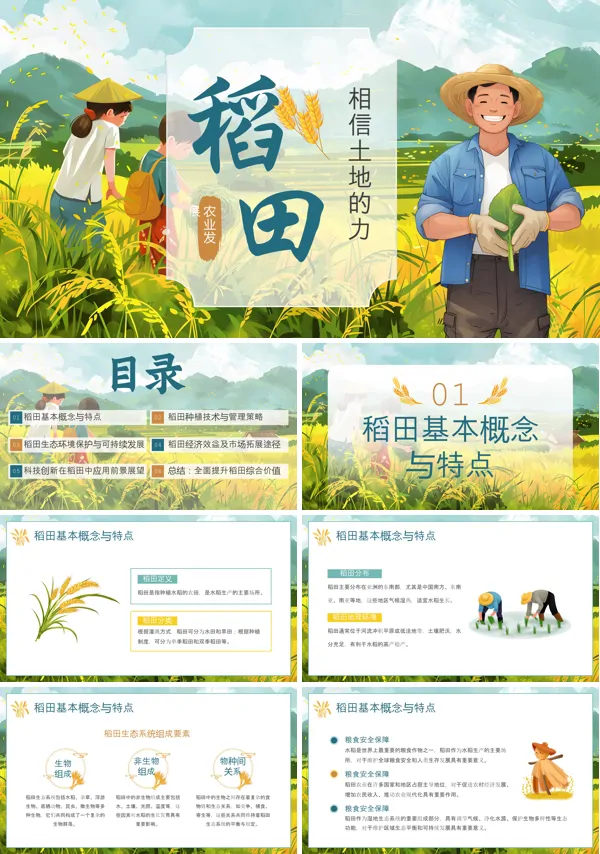 农田稻田种植科普PPT课件含讲稿