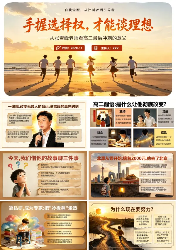 高三秋季开学第一课高考冲刺主题班会手握选择权才能谈理想PPT课件含讲稿