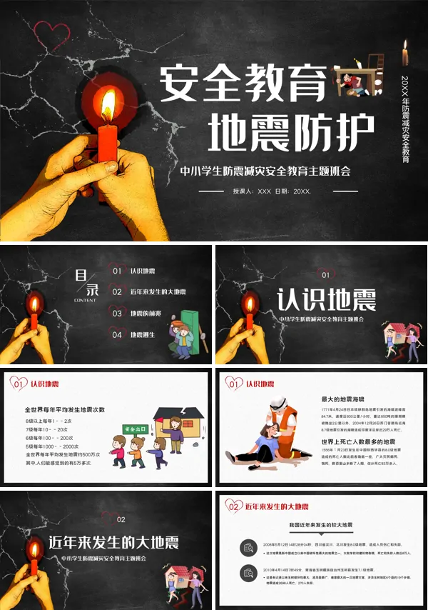 《地震安全教育知识》主题班会PPT