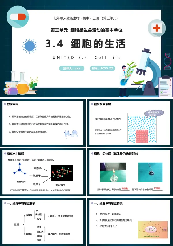 七年级生物上册细胞的生活PPT课件