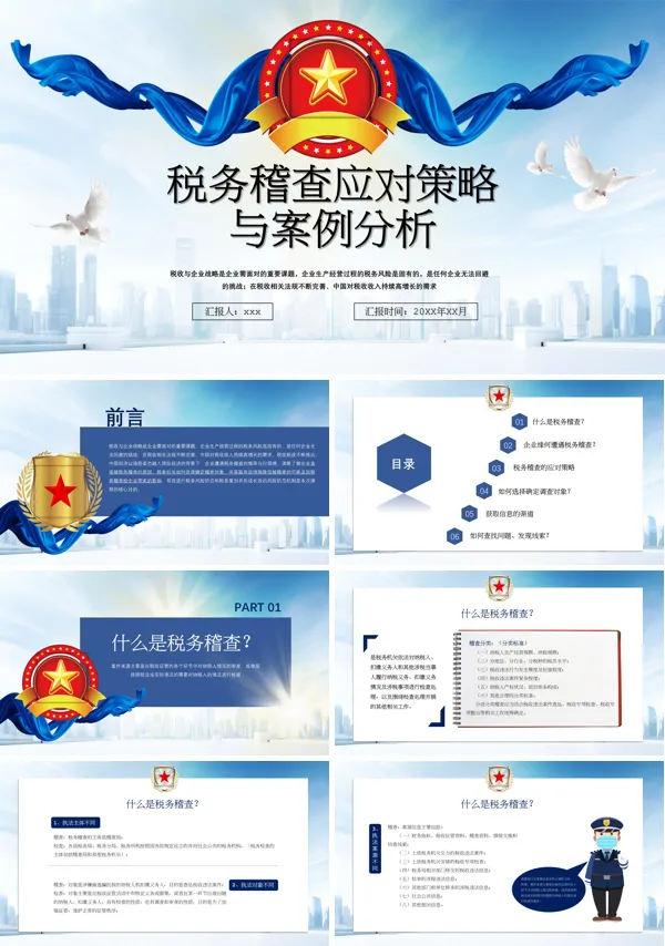 税务稽查应对策略与案例分析课件PPT模板含讲稿