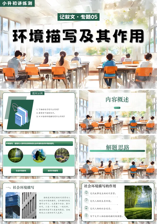 2025年小升初语文复习讲练测统编环境描写及其作用PPT课件含教案