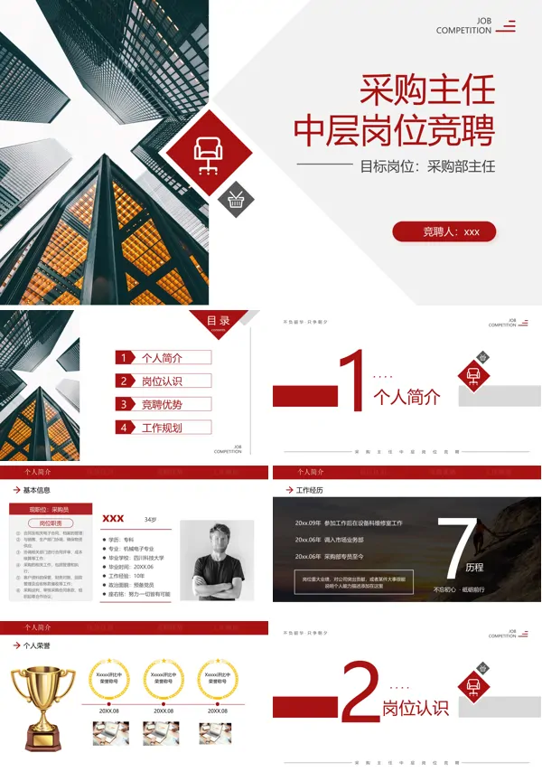采购主任中层岗位竞聘PPT