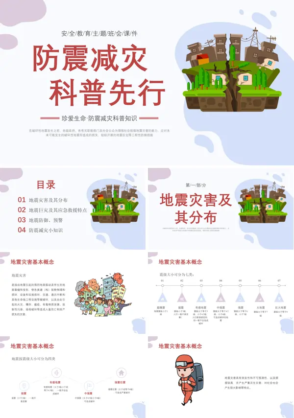 防震减灾安全教育的PPT课件