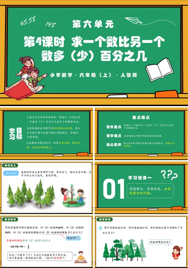 人教版六年级数学上册第六单元第04课时求一个数比另一个数多(少)百分之几PPT课件含教案