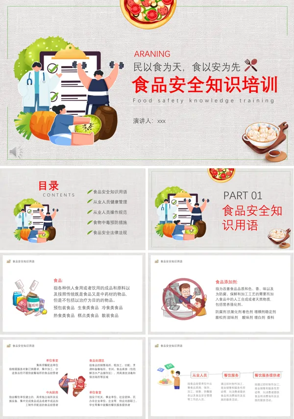 餐饮从业人员的食品安全知识培训PPT