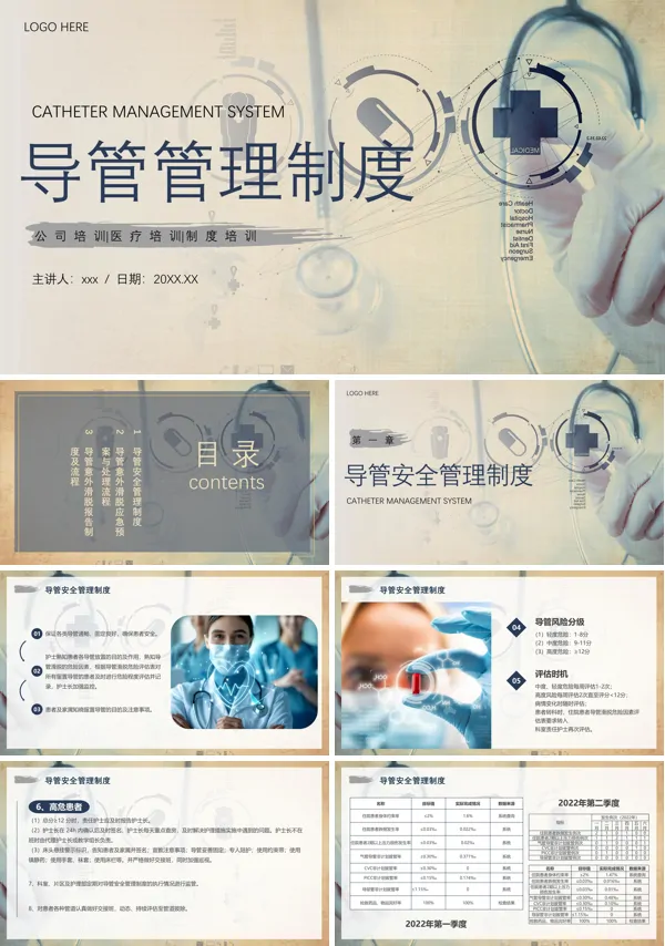 导管管理制度培训PPT模板含讲稿
