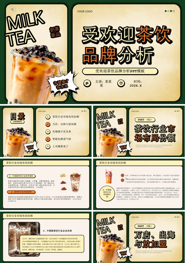 奶茶品牌分析PPT模板