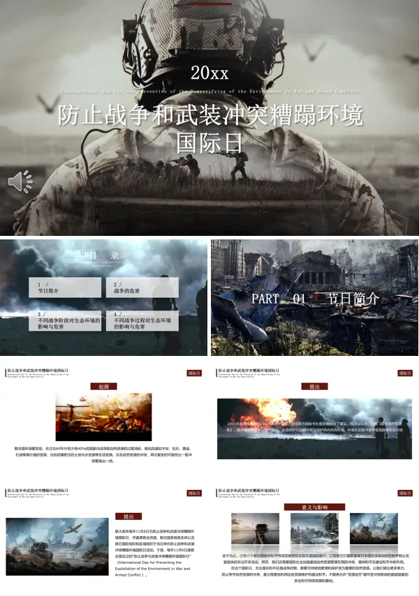 防止战争和武装冲突糟蹋环境国际日PPT