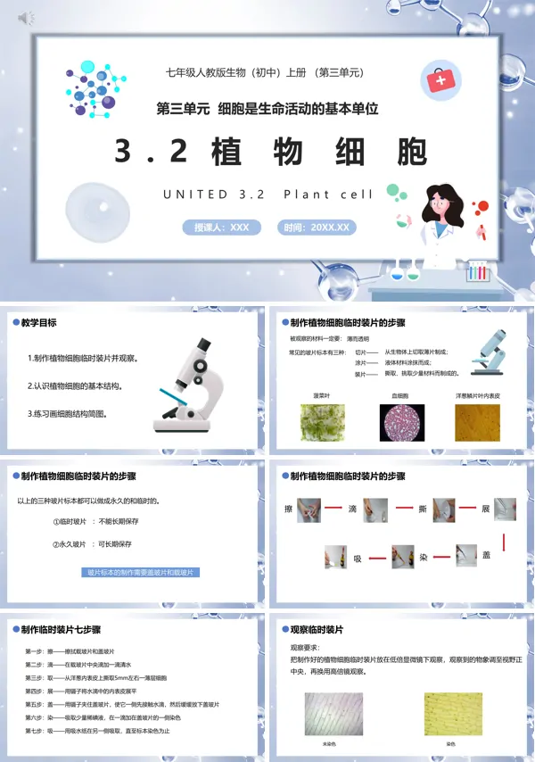 部编版七年级生物上册植物细胞课件PPT