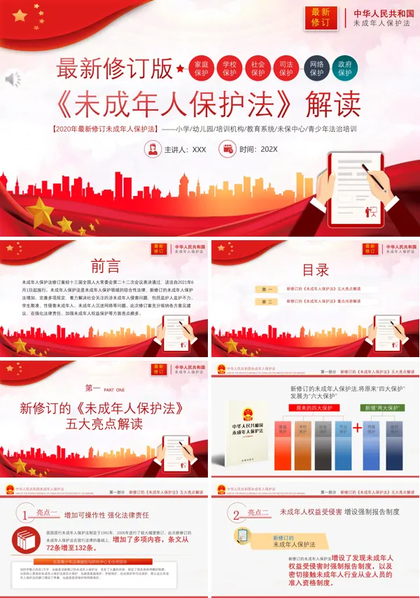 详细解读最新修订版《未成年人保护法》PPT